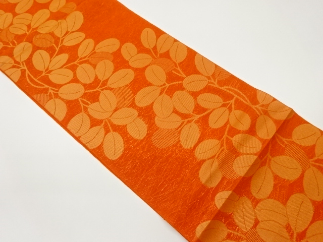 紗 萩模様織出し袋帯